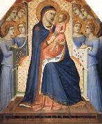 Pietro Lorenzetti Madonna and Child Enthroned with Eight Angels Spain oil painting artist